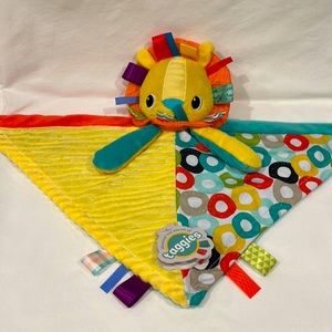 NWT-Taggies-Bright Start-Baby Security/Lovey Blanket with Plush Yellow Lion